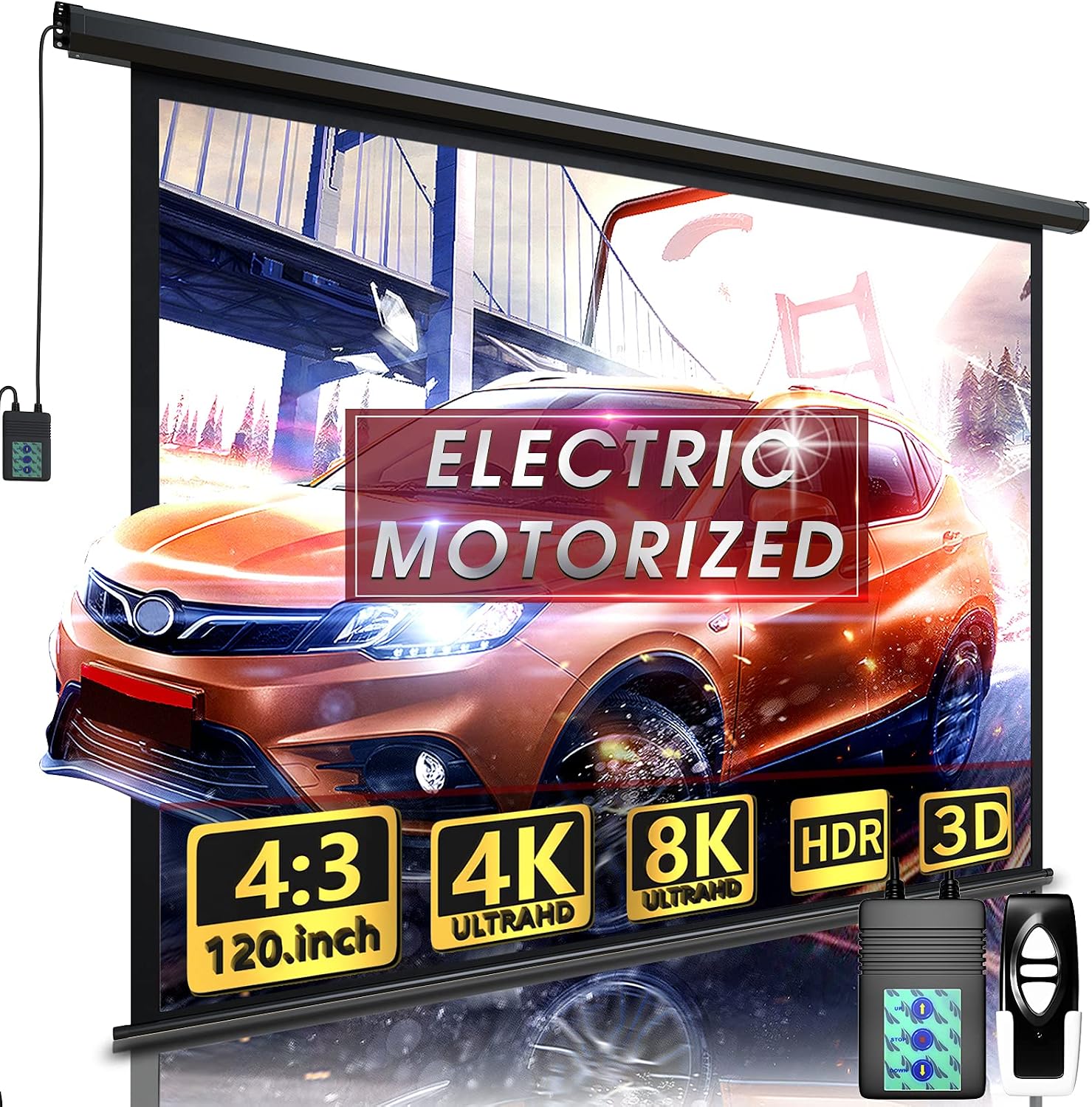 Motorized Projector Screen Electric (B0829MTNCH)